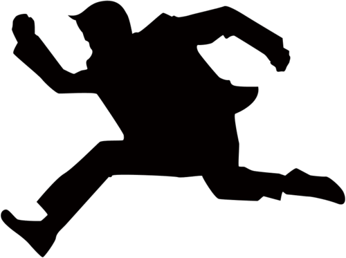 Silhouette material of the person who is jumping