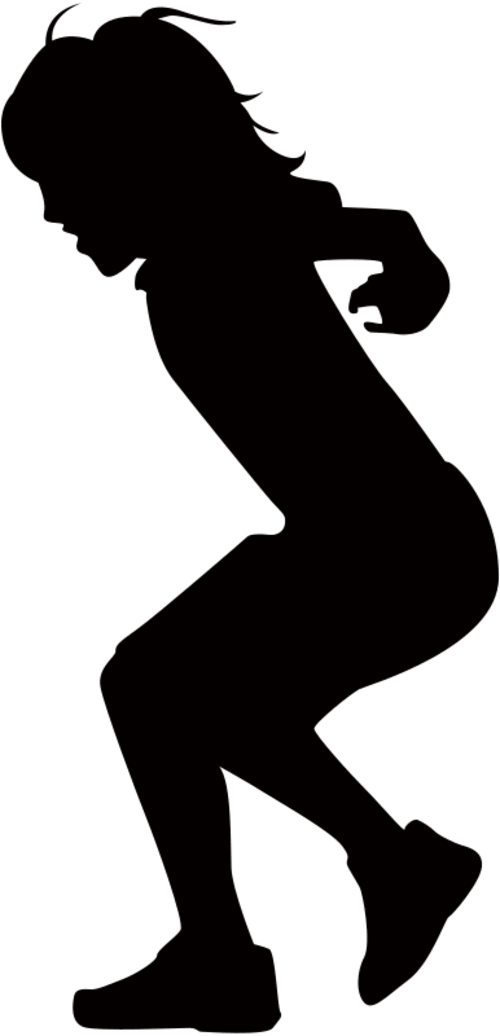 Silhouette material of the person who is jumping