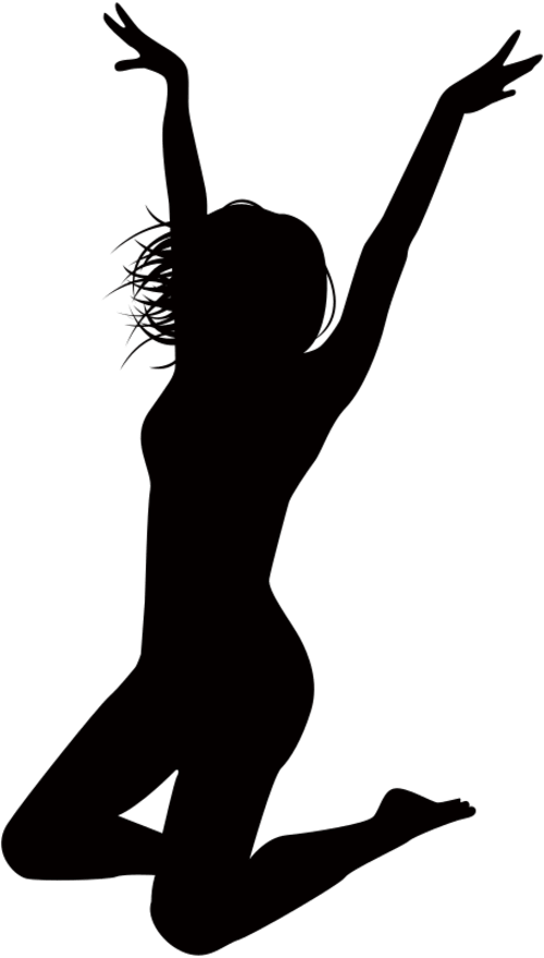 Silhouette material of the person who is jumping