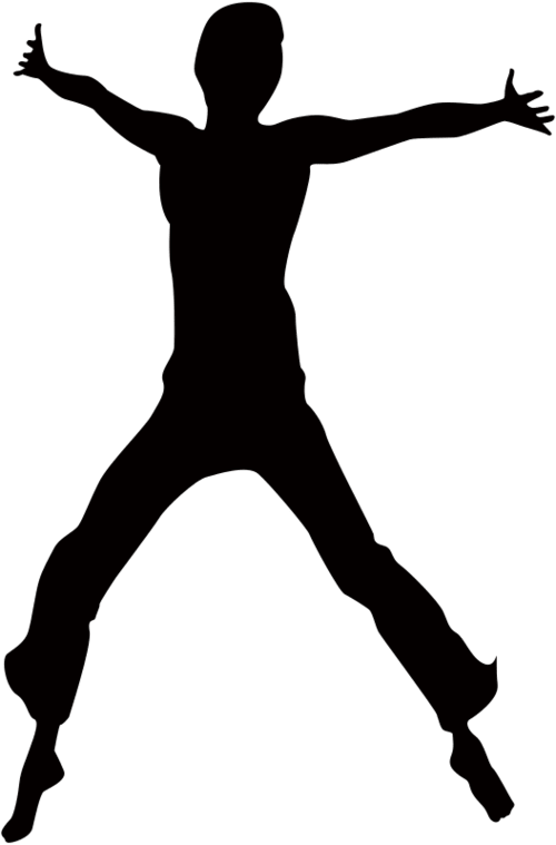 Silhouette material of the person who is jumping