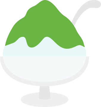 Shaved ice in a glass plate