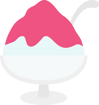 Shaved ice in a glass plate