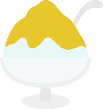 Shaved ice in a glass plate