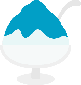 Shaved ice in a glass plate