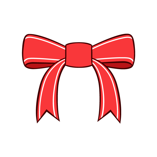 Red ribbon with white stripes