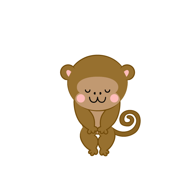 Bowing monkey character