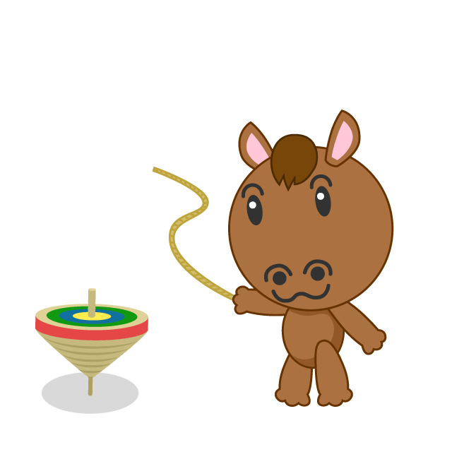 Horse turning a top
