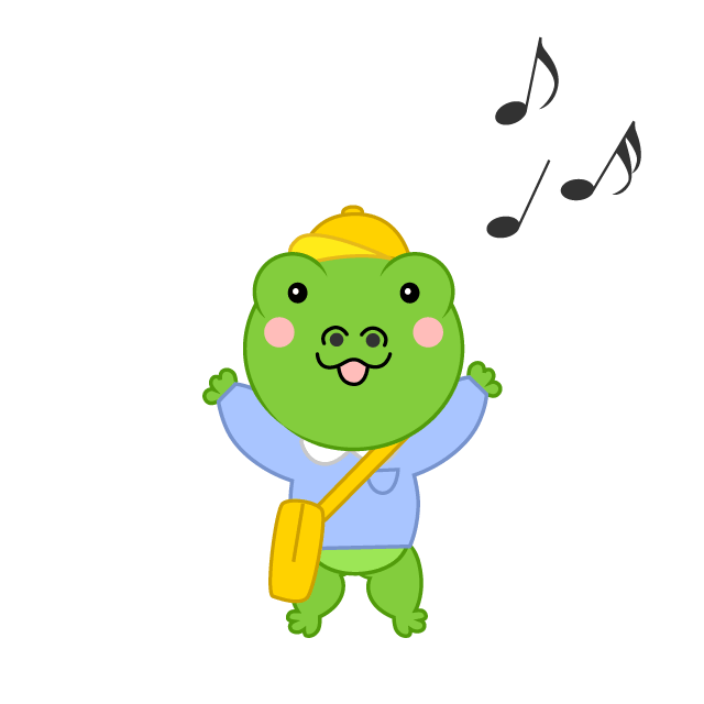 Energetic cute frog kindergarten