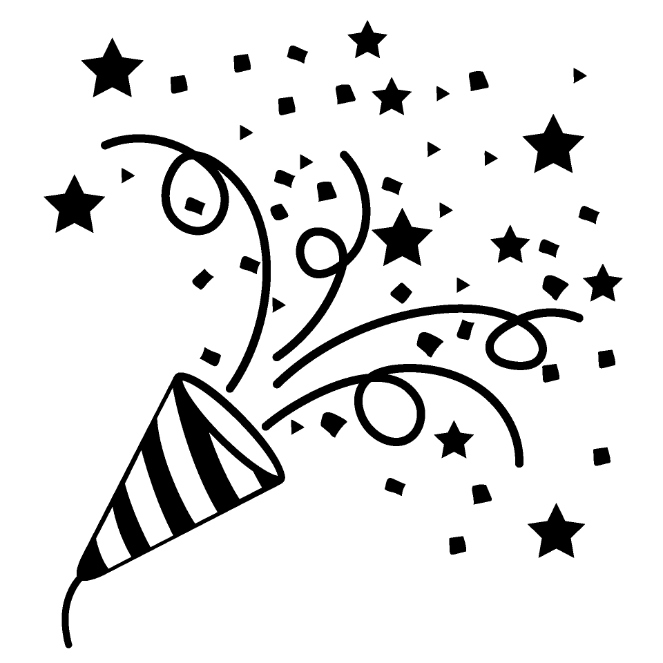 Celebration cracker black and white