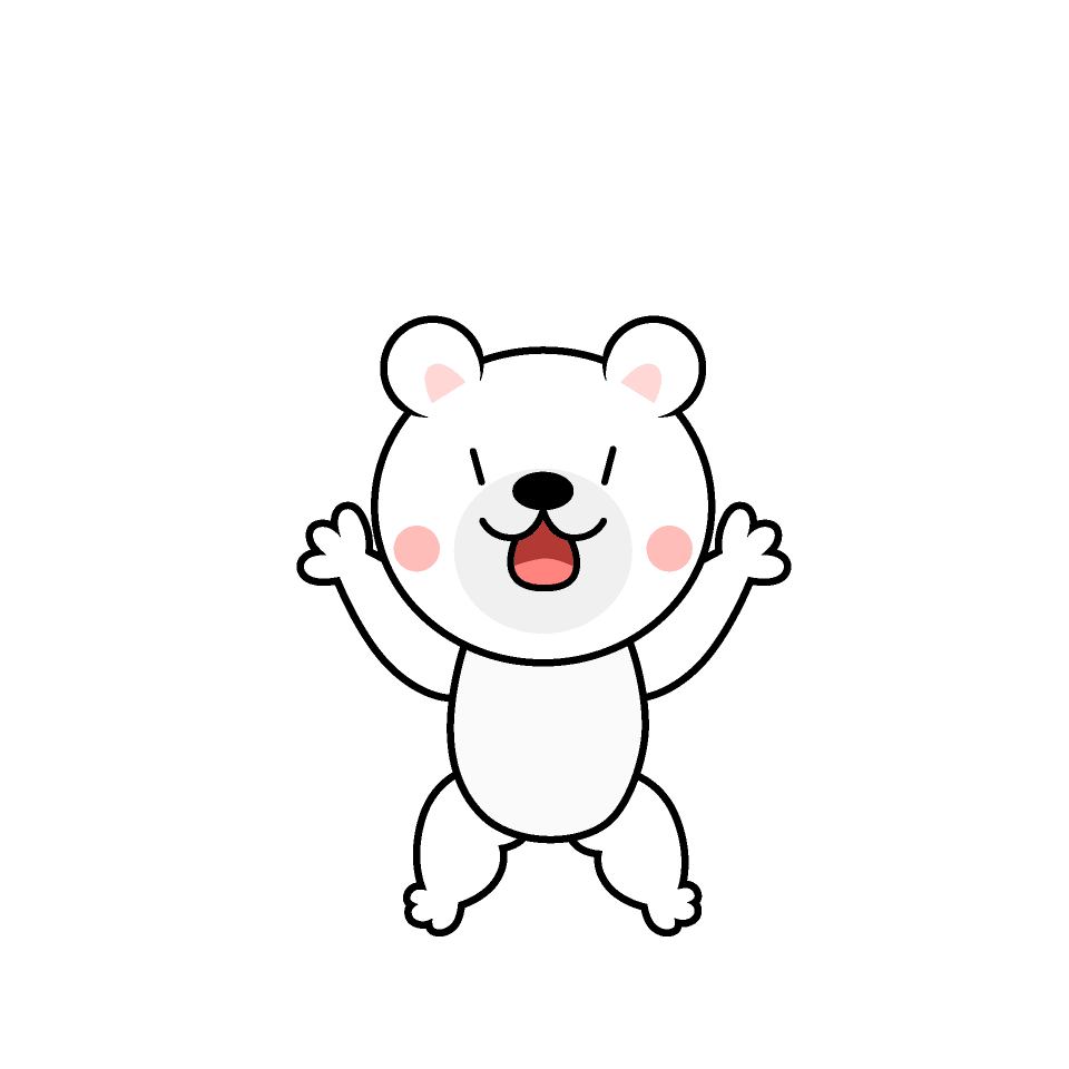 Polar bear character screaming