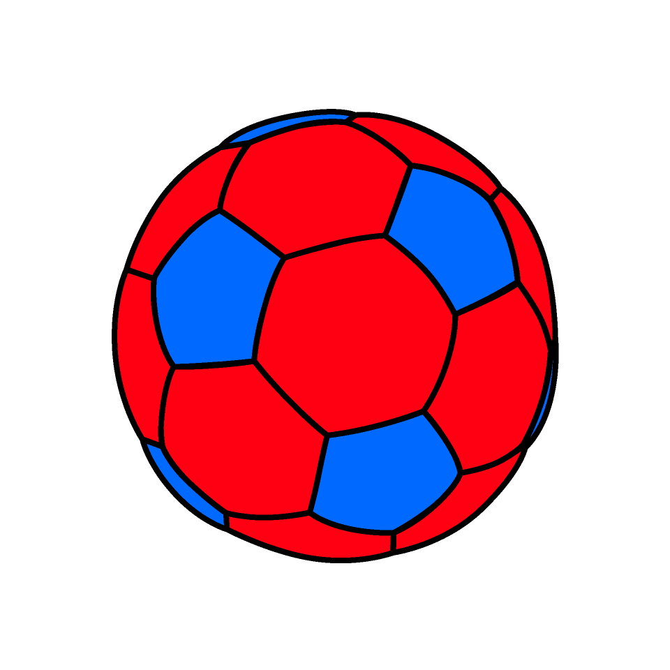 Red-blue soccer ball