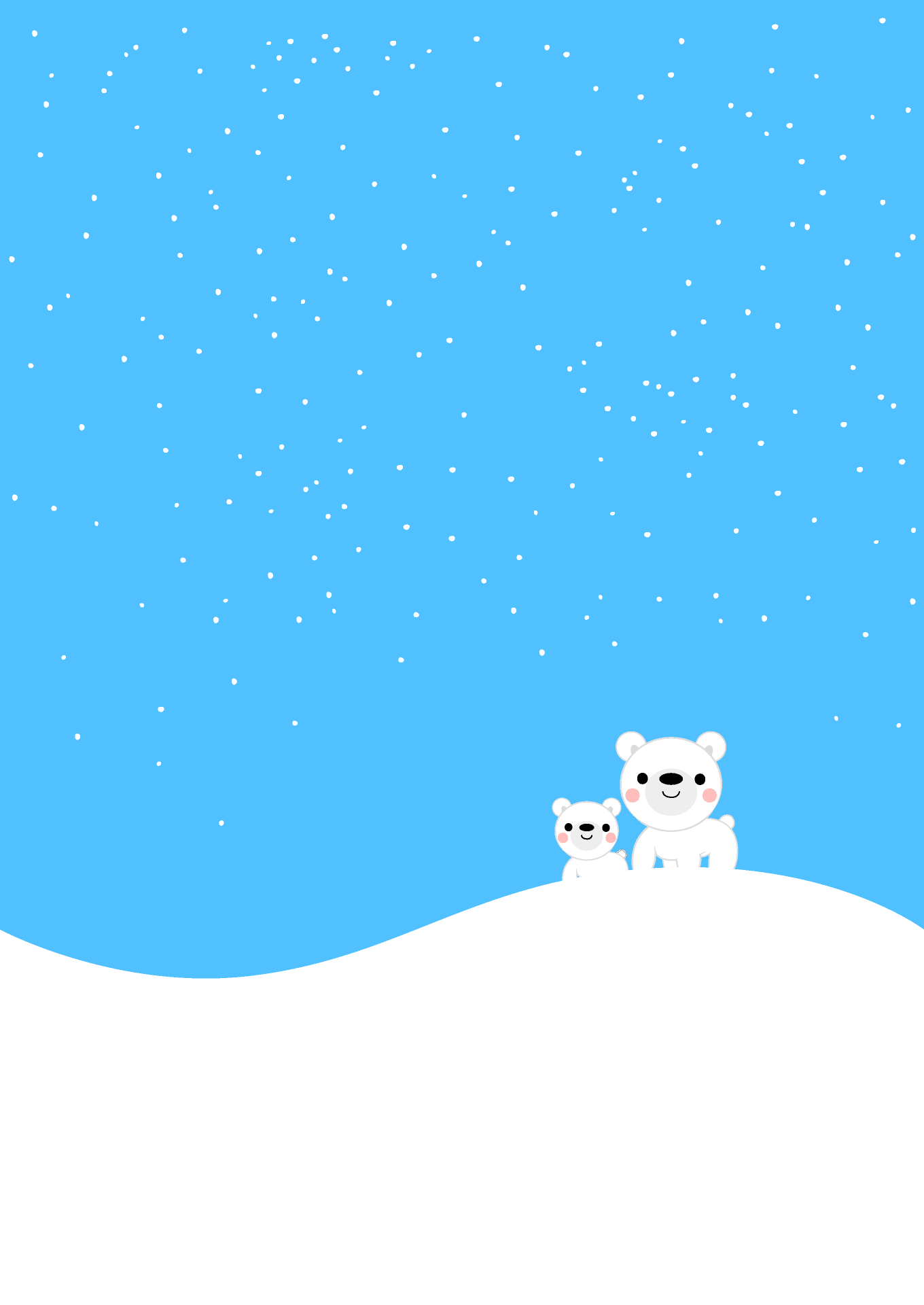 Background image of snowing polar bear parent and child