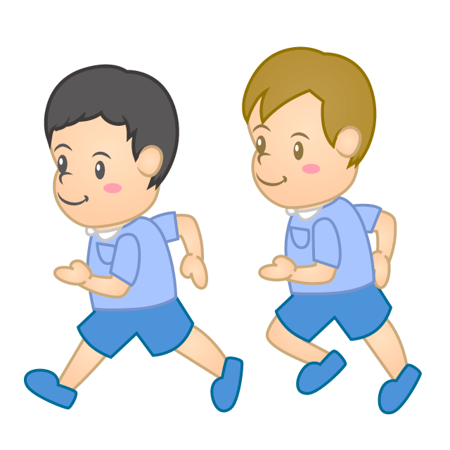 Children running and playing
