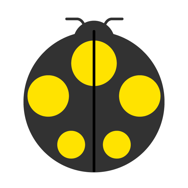 Ladybug with simple yellow spots
