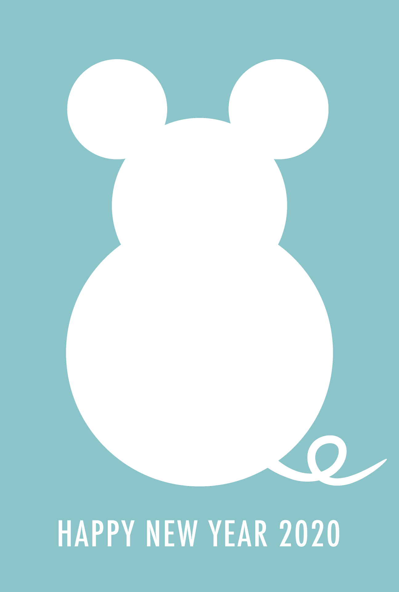 Cute simple silhouette child New Year's card