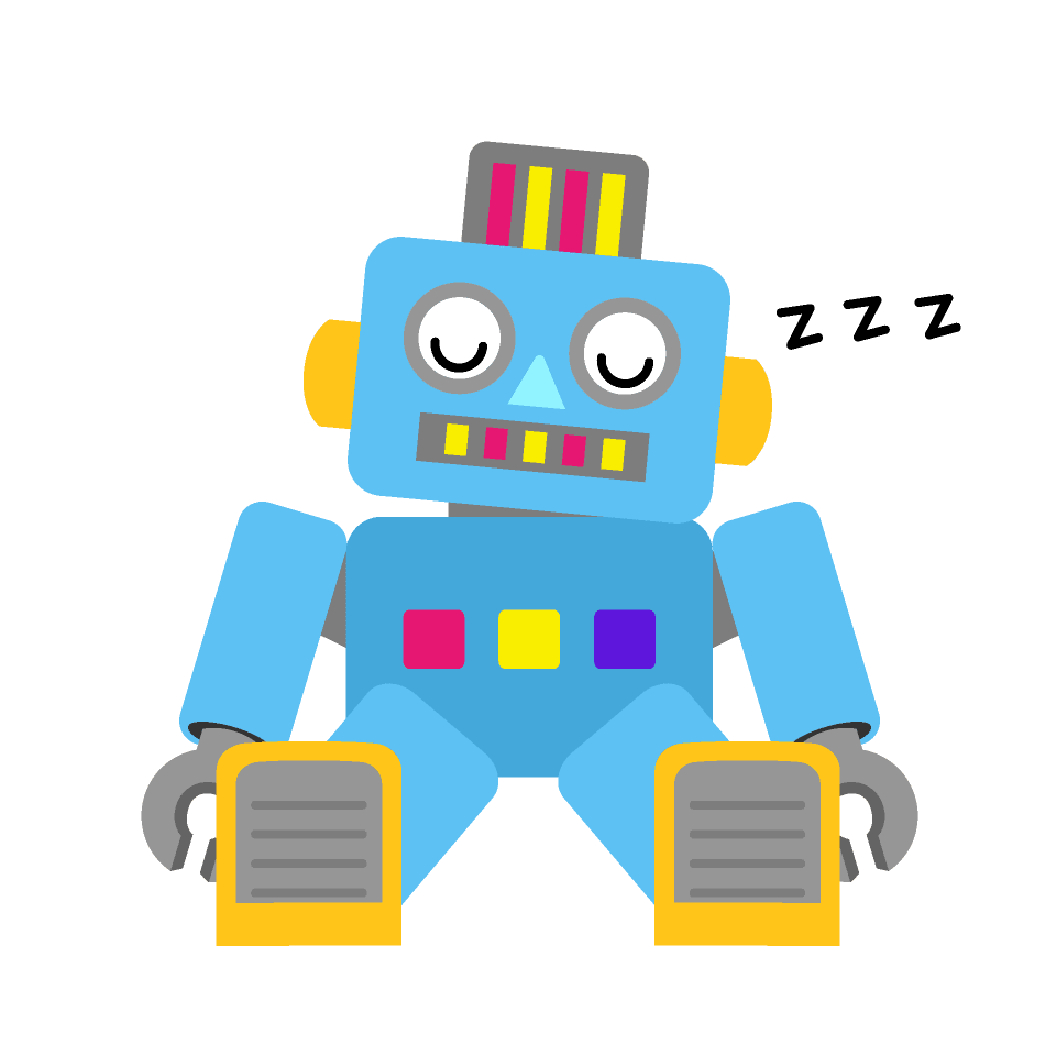 Sleeping robot character