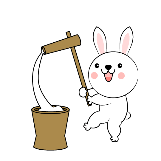 White rabbit with rice cake