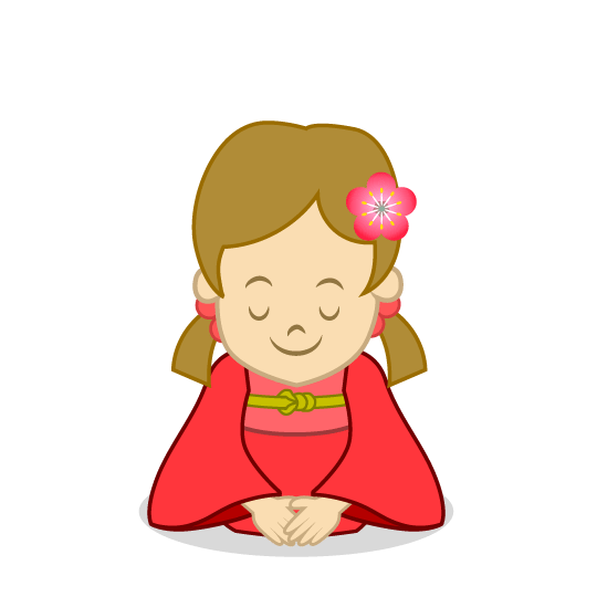 Girl bowing and greeting