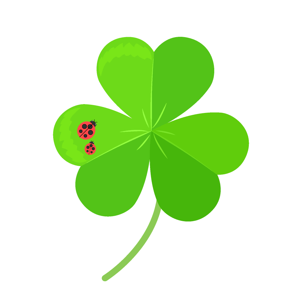 Ladybug and trefoil clover