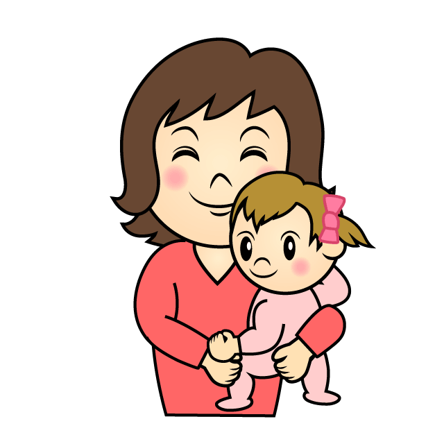 Mother holding a baby girl