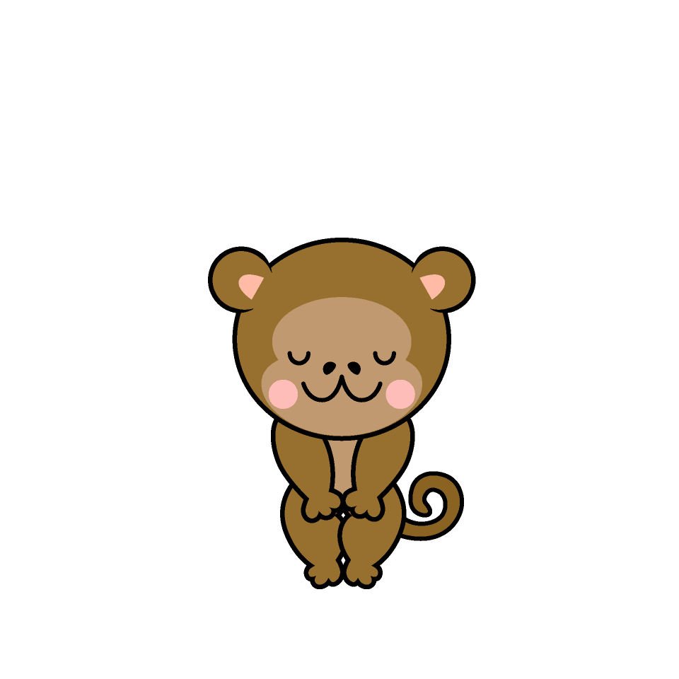 Monkey character bowing