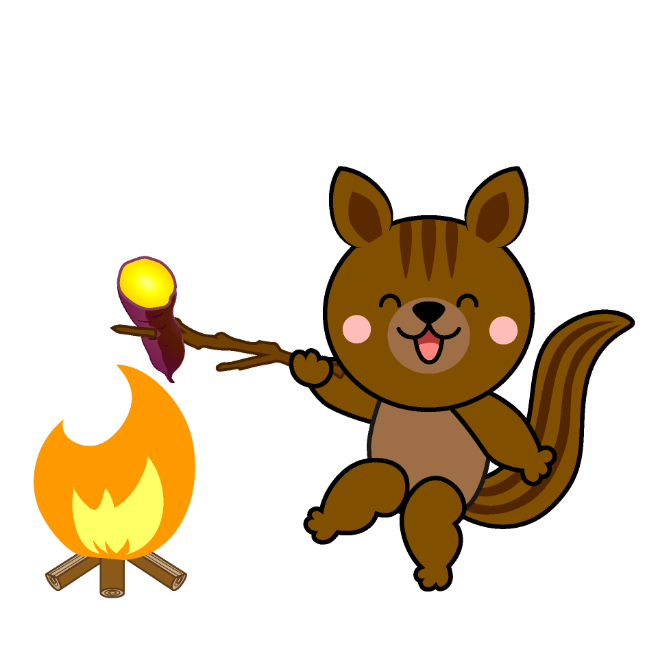 Roasted sweet potato squirrel character