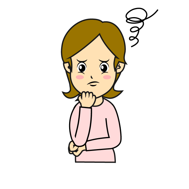 A woman with a troubled expression