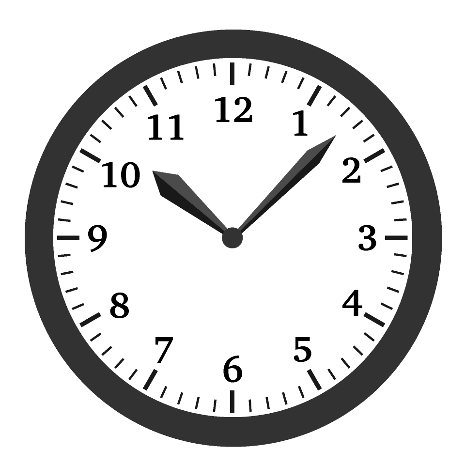 Clock with black circle frame