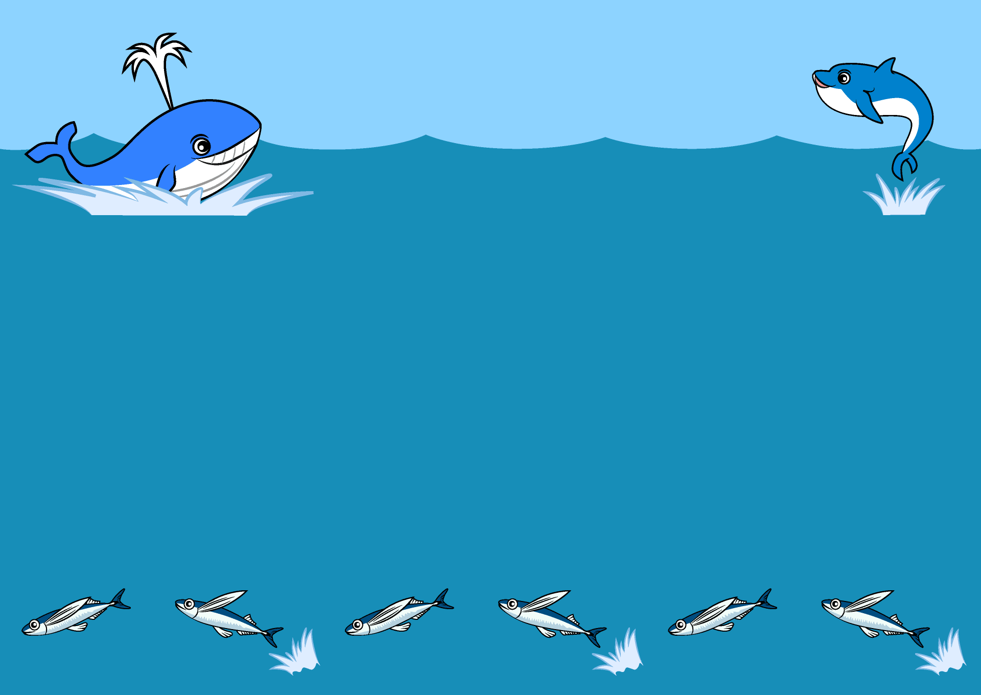 Whale and dolphin frame