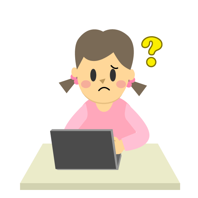 Girl with a difficult computer