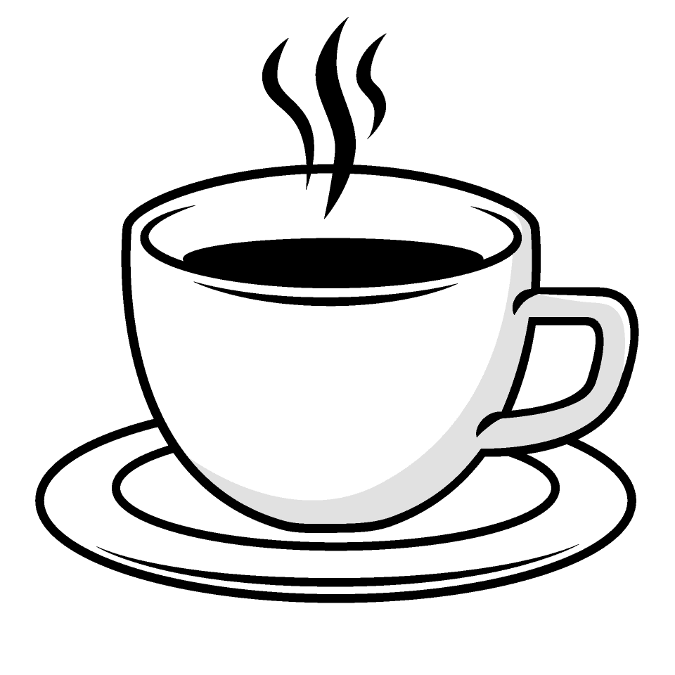 Black and white coffee cup