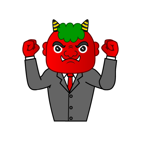 Red demon office worker