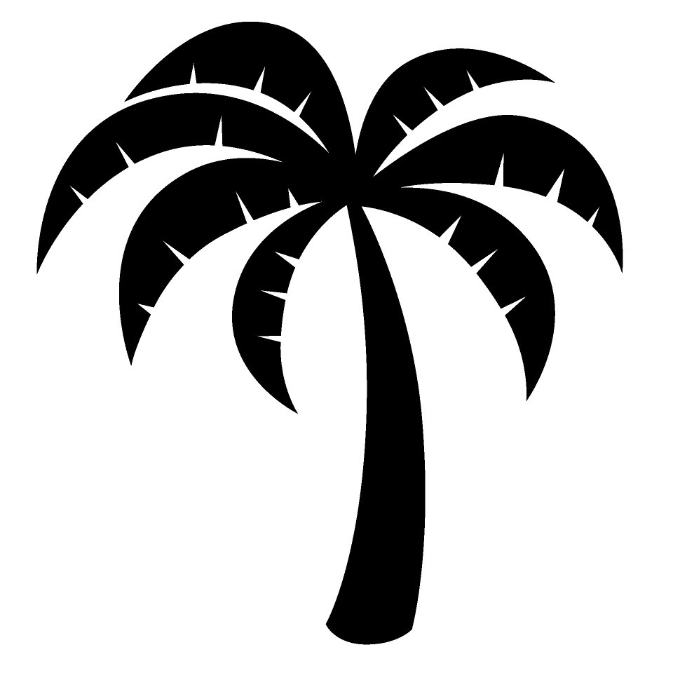 Black and white palm tree symbol