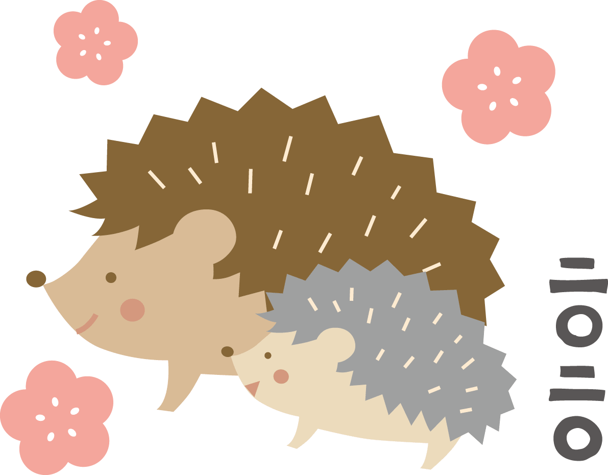 Parent-child hedgehog and plum blossom-2020 child year (mouse)