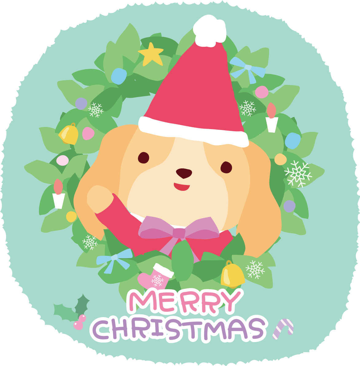 Cavalier (dog) Santa Claus Christmas cute animal