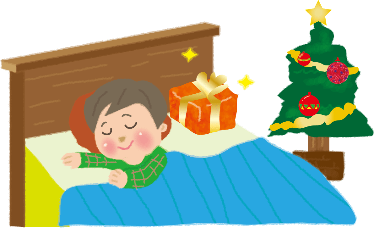 クリスマスかわいい枕元にプレゼント
