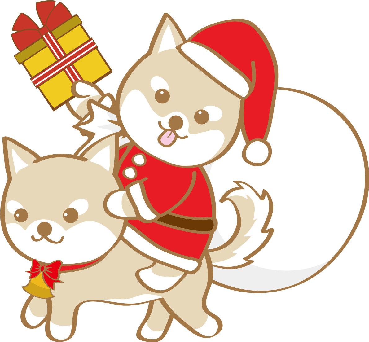 Cute Christmas (dog reindeer and Santa Claus)