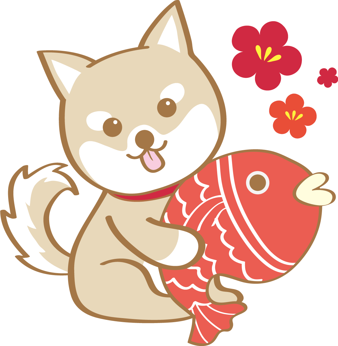Year of the dog (sea bream) Illustration 2018 Cute dog