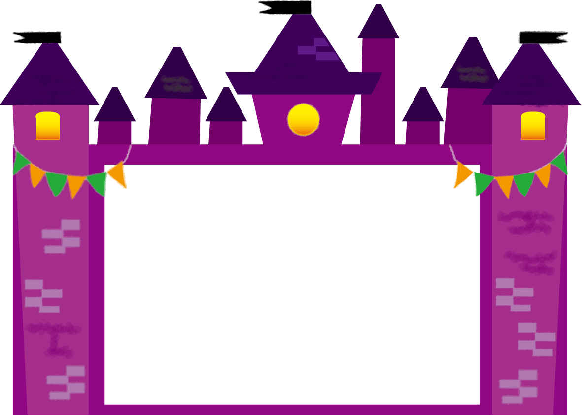 Halloween (cute castle) frame frame