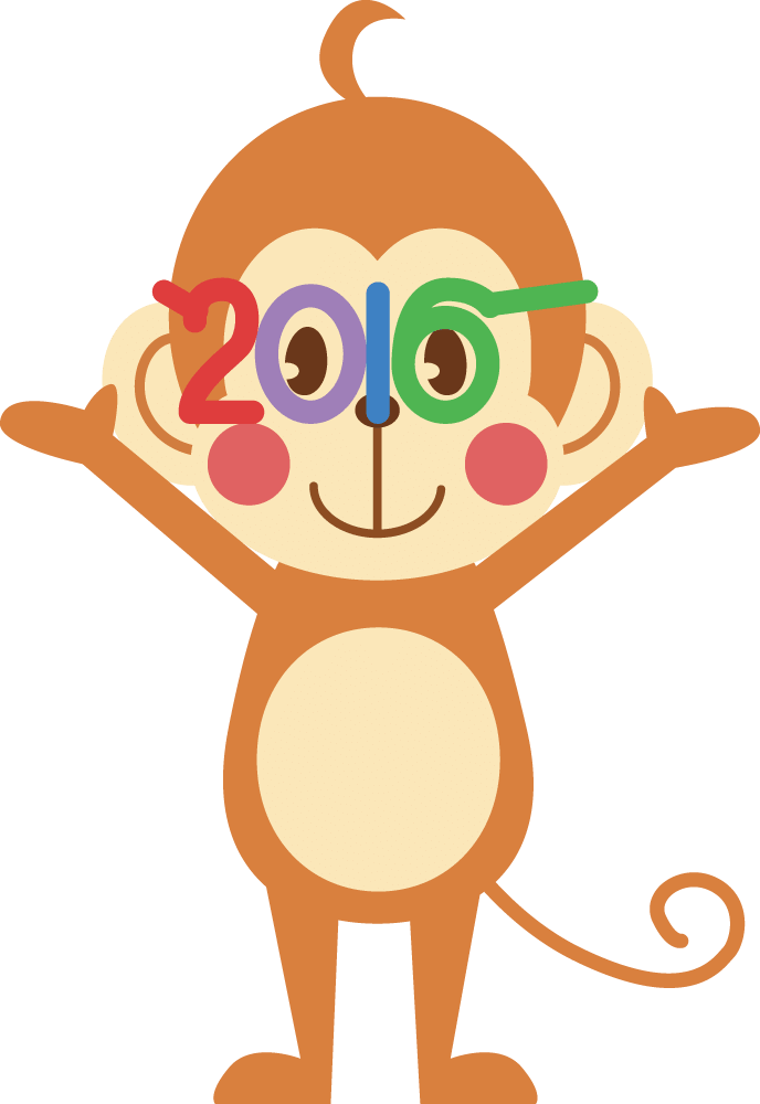 Cute monkey-New Year's card