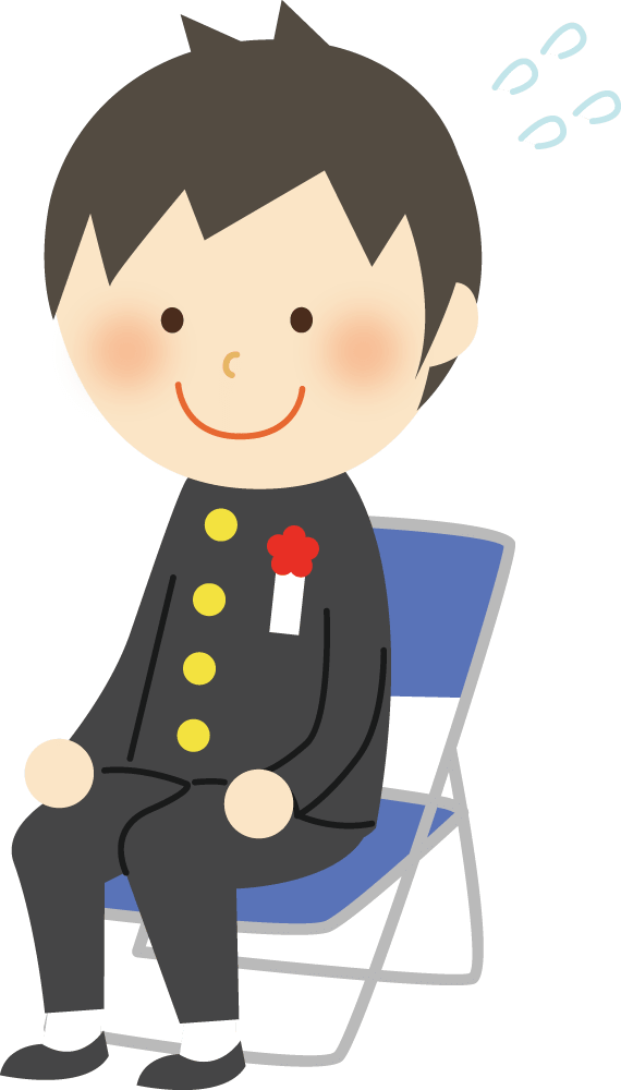 Boy nervous at the entrance ceremony