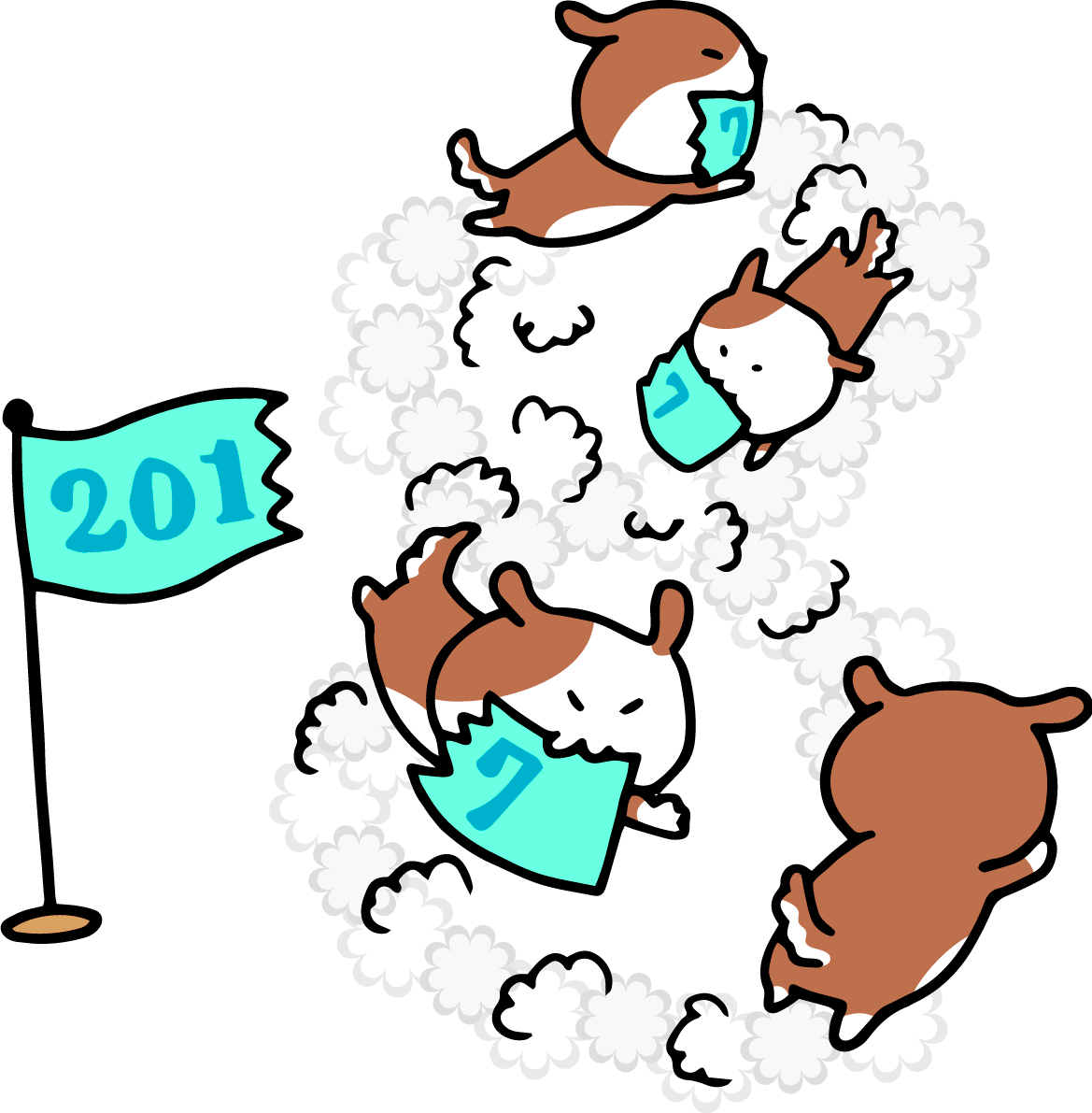 Dog is running in a figure of 8 with a 7 in 2017 (Dog)