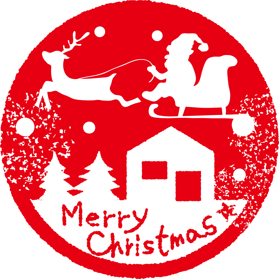 Christmas fashionable stamp (snow scene) Hanko