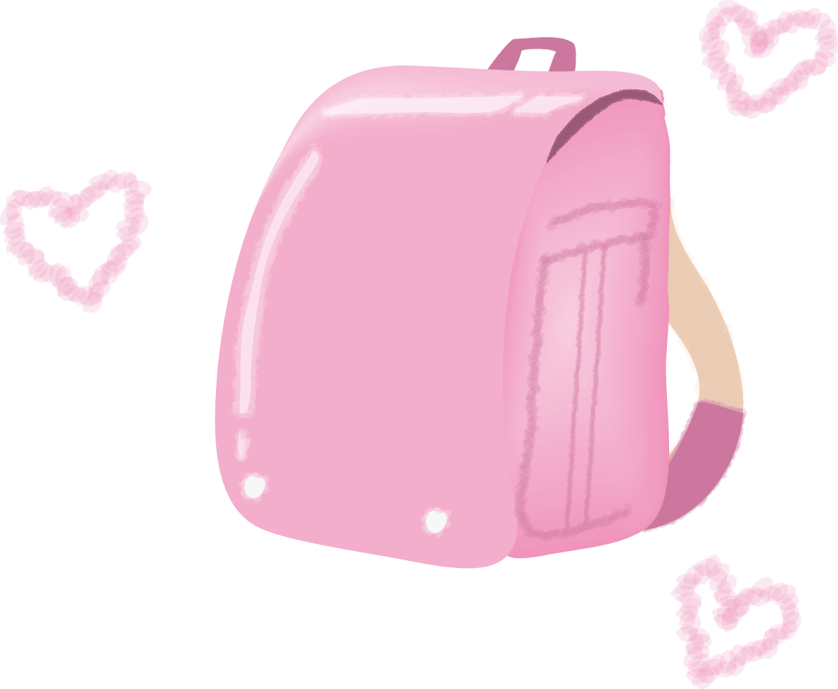 Pink school bag illustration / school