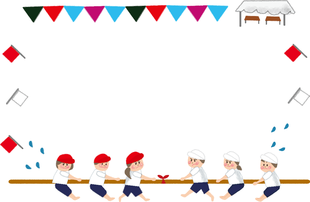 Tug of war athletic meet (kindergarten-elementary school-junior high school) frame frame