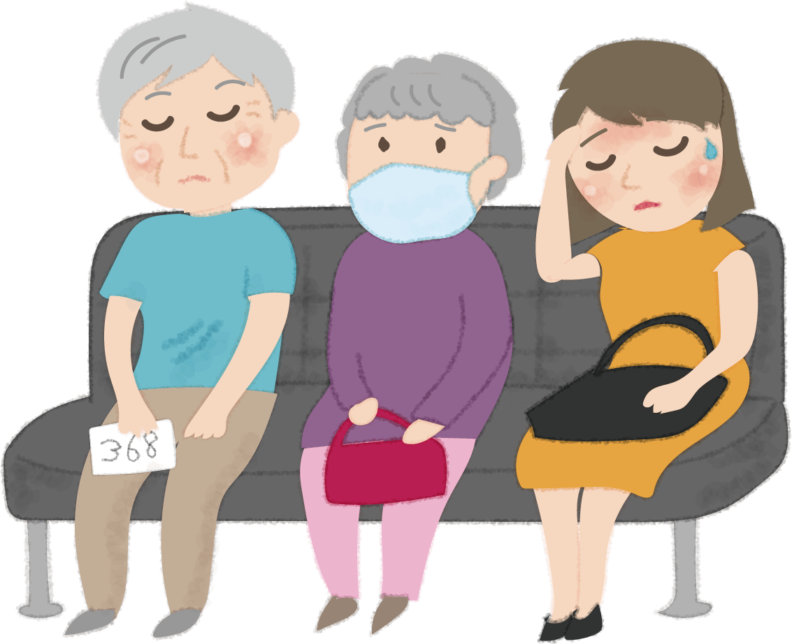 Patient / hospital waiting in the waiting room of the hospital