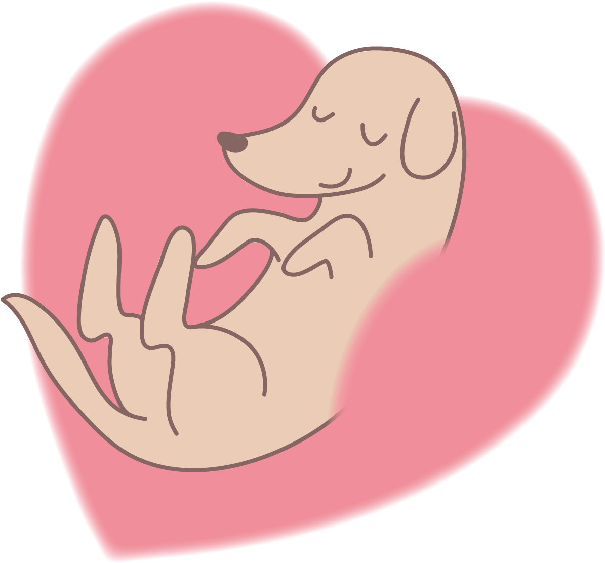 Dog and fluffy heart