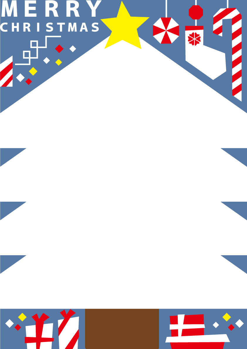 Fashionable Christmas frame Frame illustration (tree-shaped frame with a party feeling