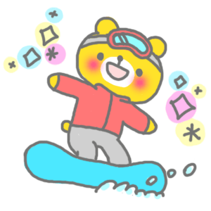 Bear snowboarding at the ski resort-gif animation