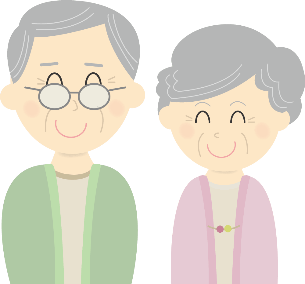 Smiley old couple